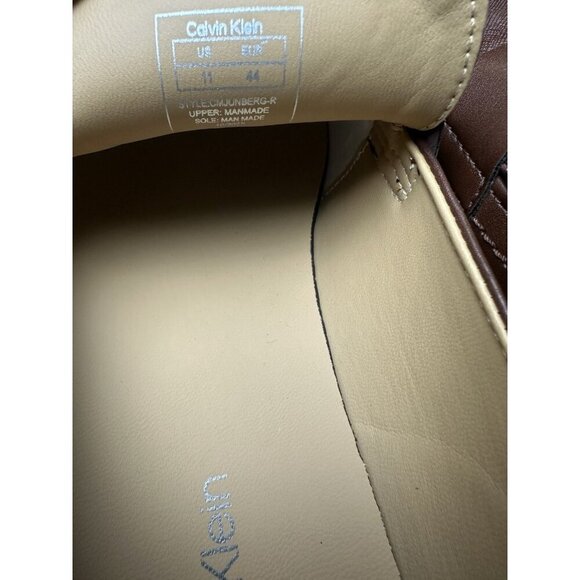 Calvin Klein Junberg Brown Leather Penny Loafers Men\'s Dress Shoes NWOB main image 11